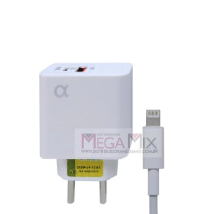 Carregador USB + USB-C para Iphone 25W CA48-2 - A'Gold