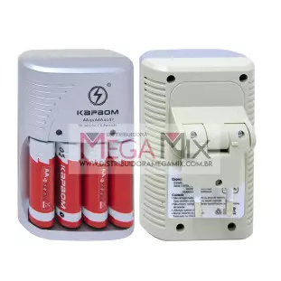 Carregador de Pilhas com 4 Pilhas Recarregáveis AA KA-1364 - Kapbom
