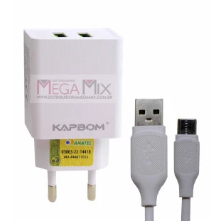 Carregador de Celular Tipo C + 2 USB 5.1A KA-5001-TY - Kapbom