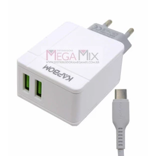 Carregador de Celular Tipo C + 2 USB KA-5603-TY - Kapbom