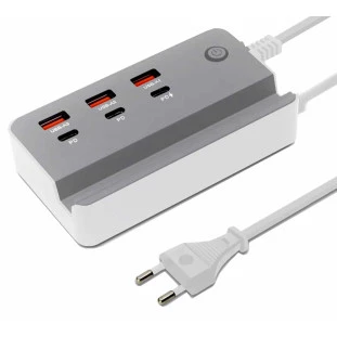 Carregador Hub com 3 USB + 3 USB-C 35W KA-7177 - Kapbom