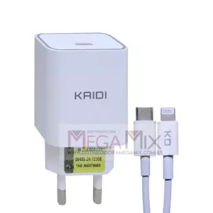 Carregador USB-C para Iphone 20W 3A KD-662CL - Kaidi 
