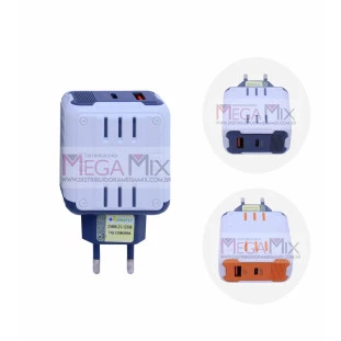 Carregador Turbo USB + USB-C GaN 65W KD-693 - Kaidi