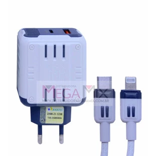 Carregador Turbo USB C + Iphone GaN 65W KD-693CL - Kaidi