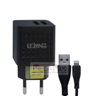 Carregador 2 USB para Iphone 12W 9.1A LE-240FP - Lelong