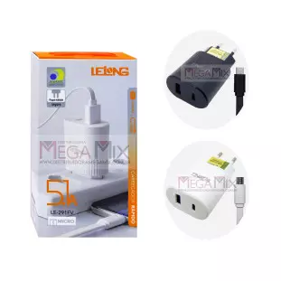 Carregador USB + USB-C para Micro USB V8 12.5W 5.1A LE-291FV - Lelong