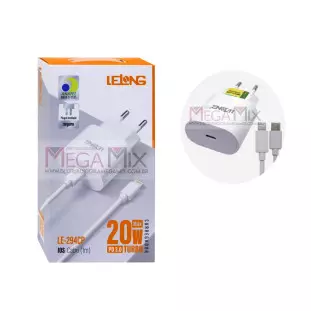 Carregador de Celular Tipo-C + Iphone 20W LE-294CP - Lelong