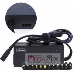 Fonte Carregador para Notebook Universal com USB Bivolt KP-DG90 - Knup