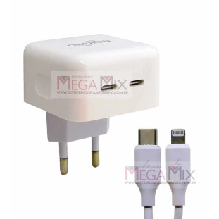 Carregador de Celular Iphone + 2 USB-C 40W 1A OR-IC047/I - Oberon