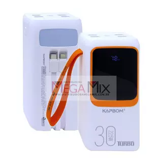 Carregador Portátil Powerbank 30.000mAh KA-9896 - Kapbom