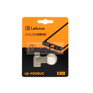 Pendrive 8GB 2 em 1 (USB 2.0 + Tipo C) LB-PD08UC - Leboss