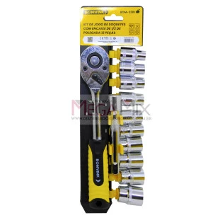 Kit de Chave Soquete com 12 Peças BOM-3210 - Bomvink