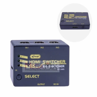 Switch HDMI Ultra HD 4K 3 Portas com Controle Remoto KP-3465 - Knup 