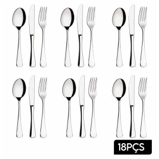 Jogo de Talheres Inox 18 Peças BM-F1074 - B-Max 
