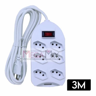 Extensão 6 Tomadas 3M Bivolt SL7506 - Kapbom