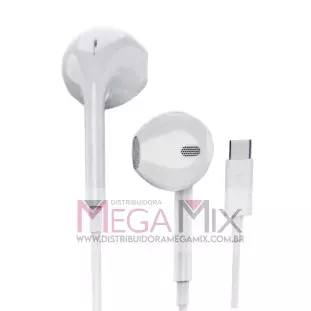 Fone de Ouvido Tipo C com Microfone EL-1411-TY - Eletromex
