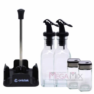Kit Galheteiro e Porta-Temperos 4 Peças ON-LD007 - Onistek