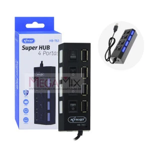  Hub USB 2.0 4 Portas HB-T63 - Knup