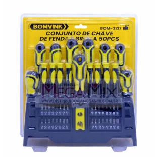 Kit Chaves de Fenda e Brocas 50 Peças BOM-3127 - Bomvink