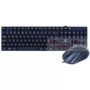 Kit Teclado e Mouse com Fio USB KA-670 - Kapbom