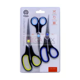 Kit com 3 Tesouras OIA-8241 - Oásis