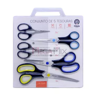 Kit com 5 Tesouras OIA-8243 - Oásis