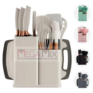 Kit Utensílios de Cozinha de Silicone 19 Peças ON-LD004 - Onistek