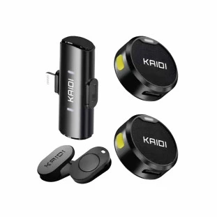 Microfone de Lapela Duplo S/Fio Iphone KMF4-A - Kaidi