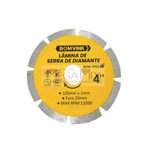 Lâmina de Serra de Diamante 4'' BOM-5103 - Bomvink