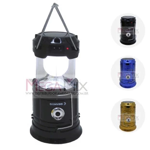 Lampião LED Solar Recarregável BOM-4219 - Bomvink