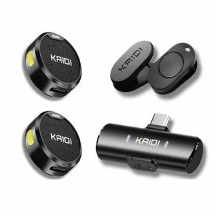 Microfone de Lapela Duplo S/Fio Tipo C KMF4-C - Kaidi