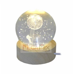 Mini Luminária de Mesa Globo de Vidro KA-1382 - Kapbom