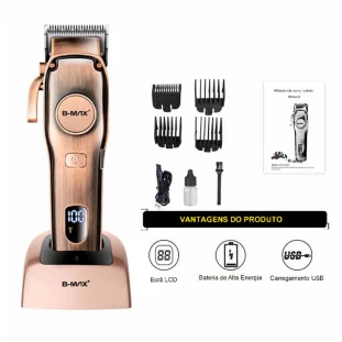 Máquina de Corte Recarregável com Visor Digital 5W BM-C030 - B-Max