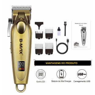Máquina de Corte Recarregável com Visor Digital 5W BM-C055 B-max