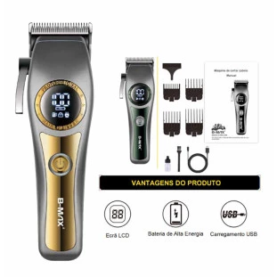 Máquina de Corte Recarregável com Visor Digital 5W BM-C056 - B-Max