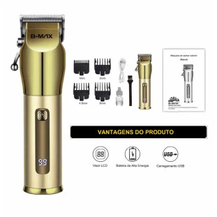 Máquina de Corte Recarregável com Visor Digital 3W BM-C062 - B-Max