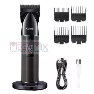 Máquina de Corte Recarregável com Visor Digital 5W KM-2133 - Kemei