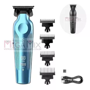 Máquina de Corte Recarregável com Visor Digital 5W KM-264 - Kemei