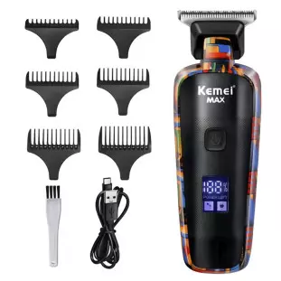 Máquina de Corte Recarregável com Visor Digital 5W KM-MAX5090 - Kemei