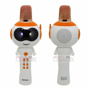 Microfone sem Fio Bluetooth/Karaokê (Robô) EL-5001 - Eletromex