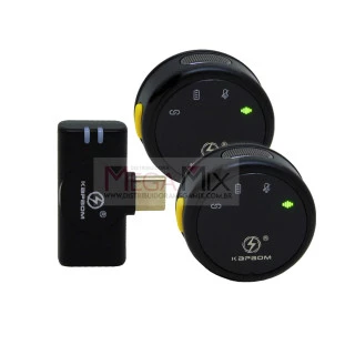 Microfone de Lapela Duplo S/Fio Tipo C KA-S2-TC - Kapbom