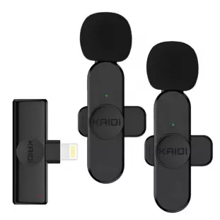 Microfone de Lapela Duplo Sem Fio Iphone KMF6-A - Kaidi