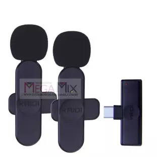 Microfone de Lapela Duplo S/Fio Tipo C KMF6-C - Kaidi