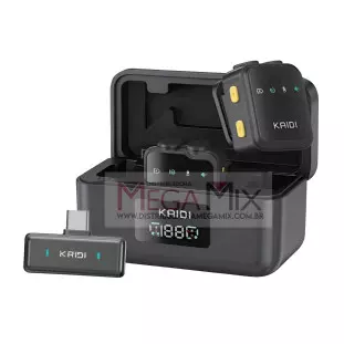 Microfone de Lapela Duplo sem Fio Tipo-C KMF7-C - Kaidi