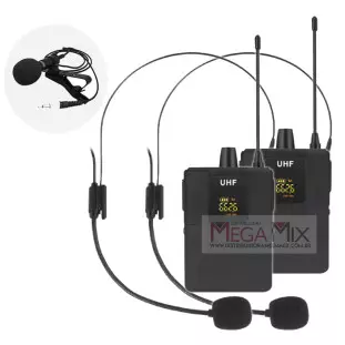Microfone de Lapela UHF Duplo LE-925 - Lelong