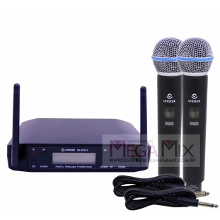 Kit de Microfone Duplo Sem Fio UHF ON-MC810 - Onistek
