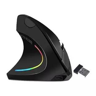 Mouse Vertical Sem Fio Recarregável Bluetooth 1600DPI AL-853 - Altomex