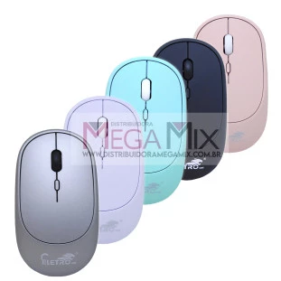 Mouse Sem Fio Recarregável Bluetooth 1600DPI EL-2106 - Eletromex 