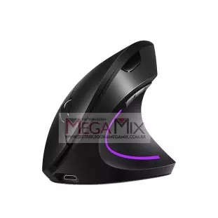 Mouse Vertical Sem Fio Recarregável Bluetooth 2400DPI KA-612 E - Kapbom