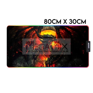 Mouse Pad Gamer com Led 80x30cm MP-LED3080C01 - Exbom